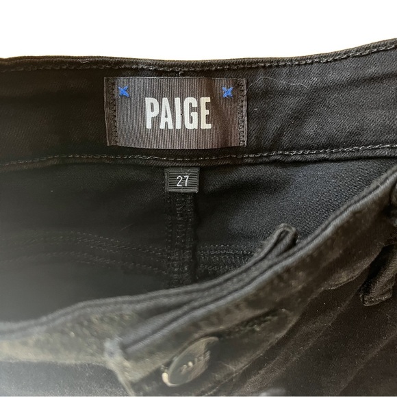 Paige Jolie Slim Straight Cargo Jeans in Black Shadow Size 27 - Picture 8 of 8